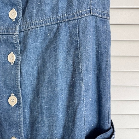Levi’s Light Neppy Chambray Cotton Linen Overall Sundress Blue Size 0/XS - Picture 9 of 11
